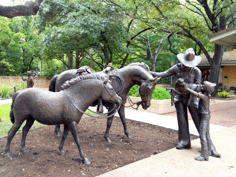 UT Austin cowboy and horse statues